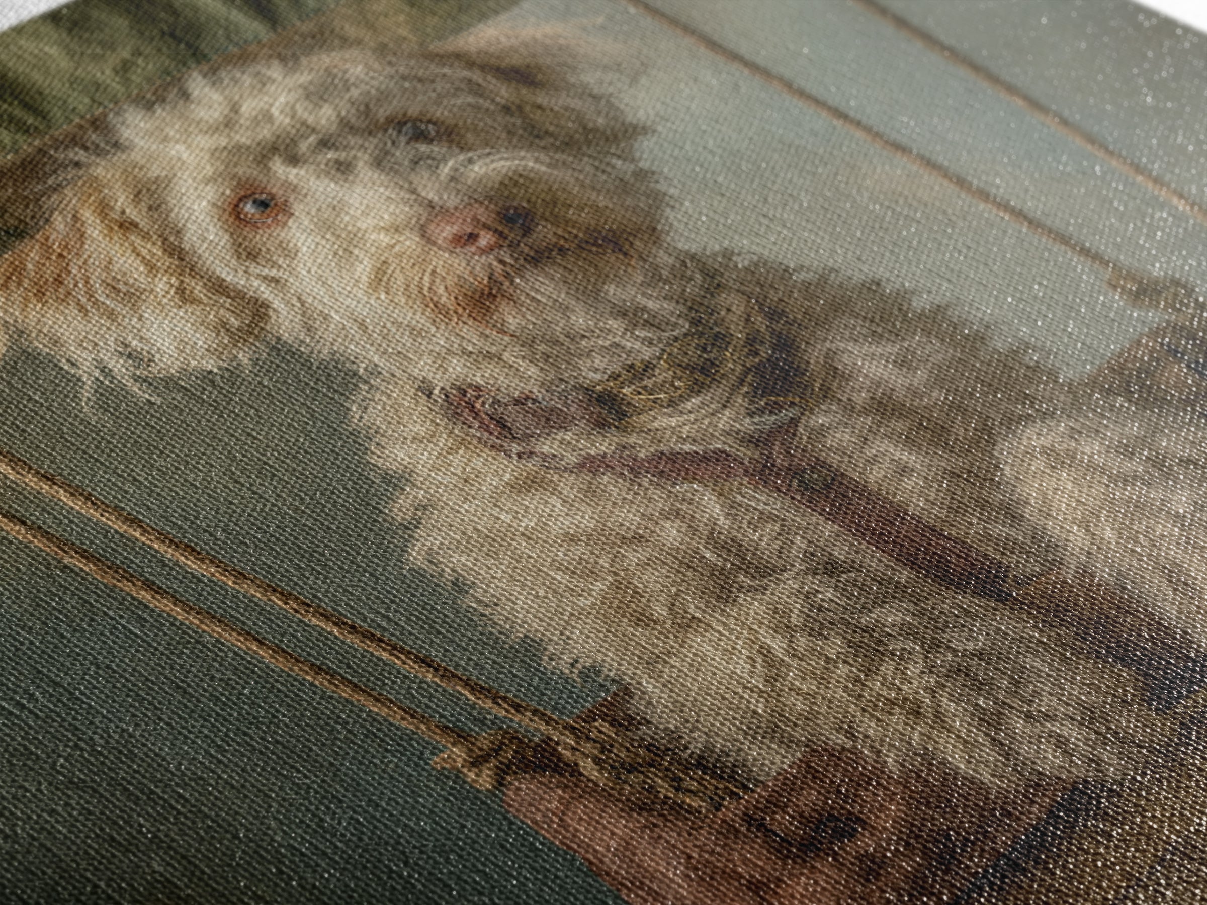 Dog in a Hot Air Balloon Framed Canvas Print, Whimsical Art, Gallery Decor, Living Room Decor, Fine Art, Wonder, Wall Art, WHI-1x1-62