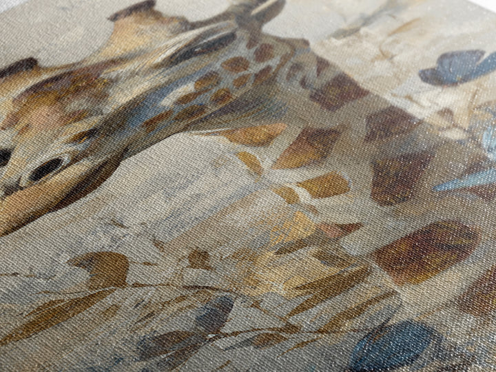 Giraffe with Scarf and Butterflies Canvas Print, Whimsical Art, Nursery Art, Living Room Decor, Fine Art, Wonder, WHI-1x3-22