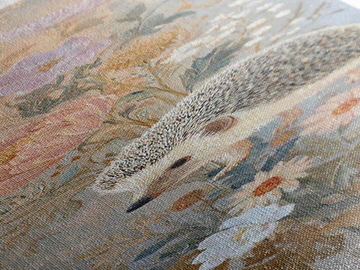 Hedgehog Carrying Wildflowers Canvas Print, Whimsical Art, Whimsical, Living Room Decor, Watercolor Art, Wonder, Nursery Art, WHI-1x3-27