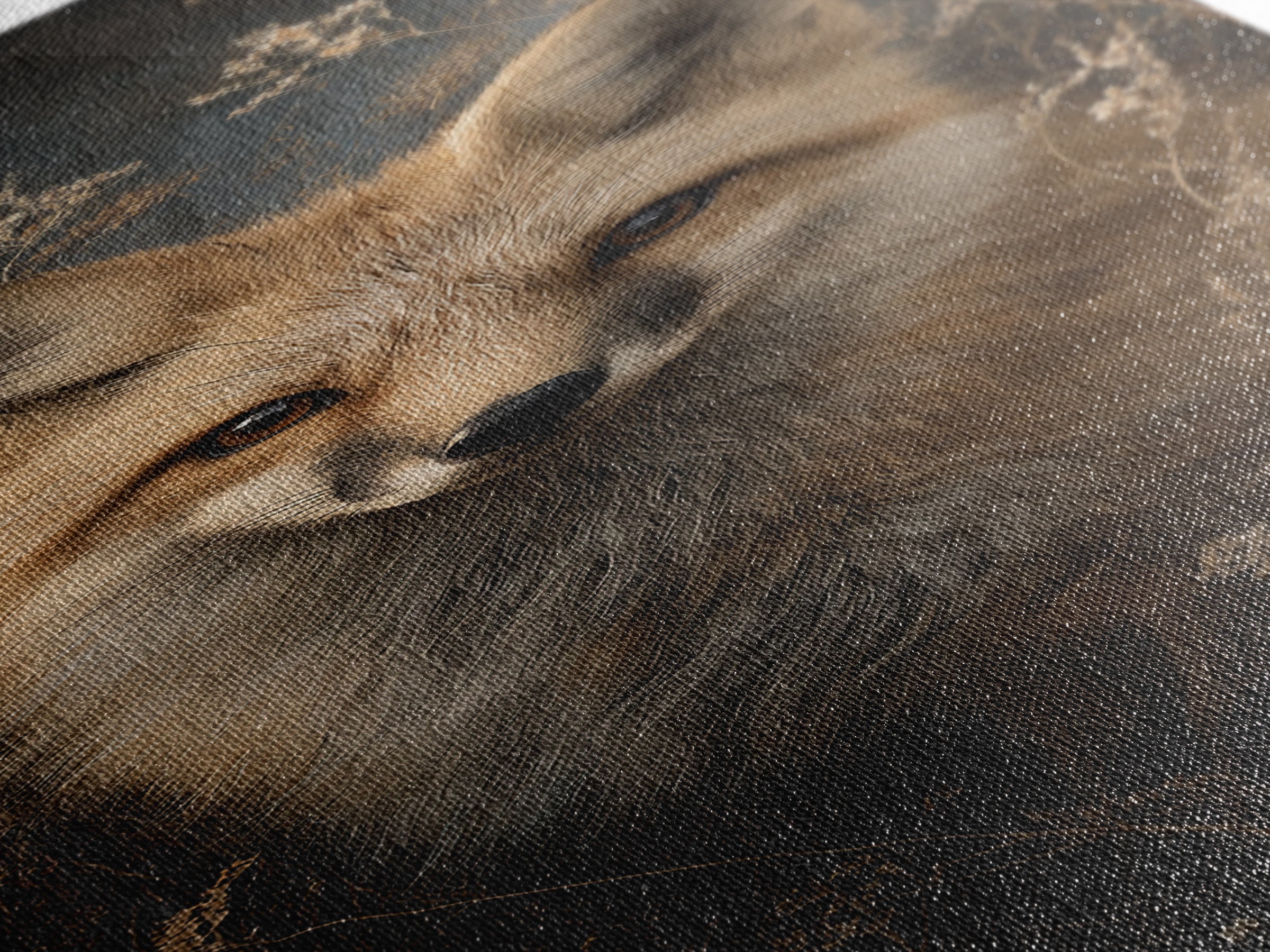 Fox Wearing a Tiny Crown Canvas Print, Whimsical Art, Minimalist Decor, Living Room Decor, Oil Painting, Wonder, WHI-1x3-37