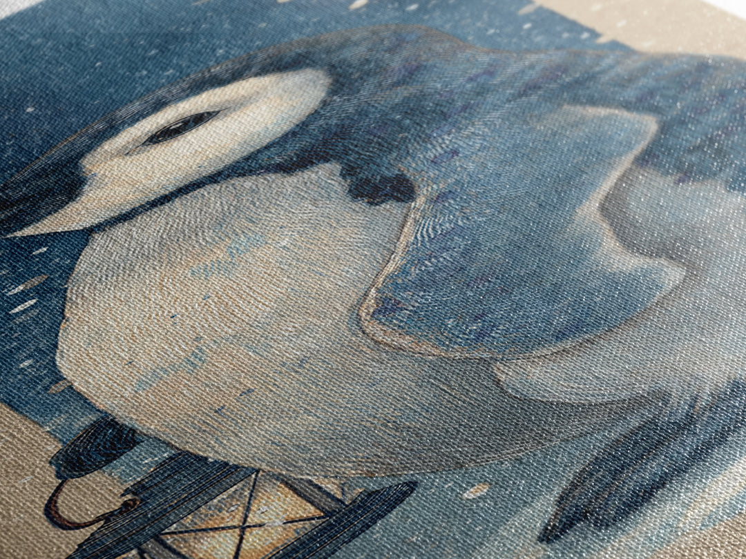 Penguin Holding a Lantern Canvas Print, Whimsical Art, Wall Decor, Living Room Decor, Fine Art, Wonder, Printable Art, WHI-1x3-77