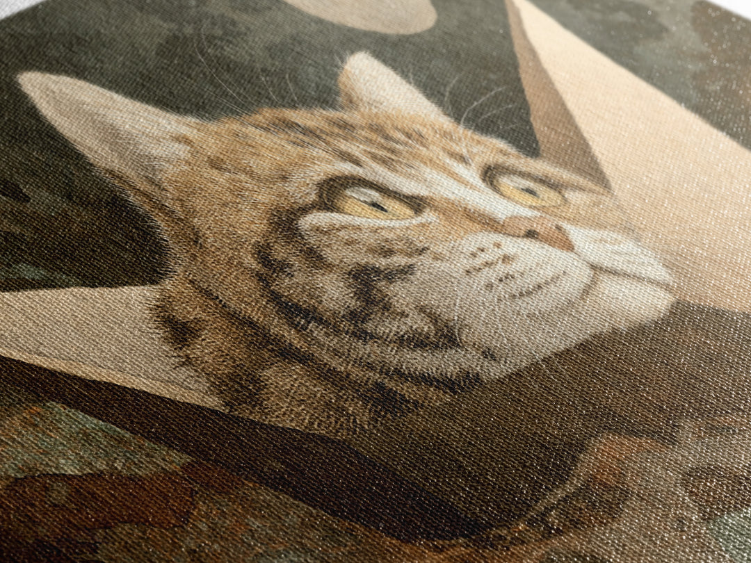 Cat Sailing a Paper Boat Canvas Print, Whimsical Art, Textured Painting, Living Room Decor, Fine Art, Wonder, Nursery Decor, WHI-2x1-22