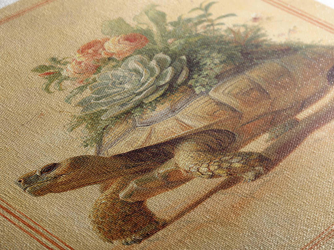 Turtle with Garden Growing on Shell Canvas Print, Whimsical Art, Art Print, Living Room Decor, Watercolor Art, Wonder, WHI-2x3-54