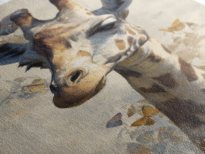 Giraffe with Scarf and Butterflies Canvas Print, Whimsical Art, Printable Wall Art, Living Room Decor, Oil Painting, Wonder, WHI-2x3-66