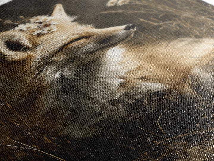 Fox Wearing a Tiny Crown Canvas Print, Whimsical Art, Dopamine Decor, Living Room Decor, Fine Art, Wonder, Fine Art Print, WHI-2x3-81