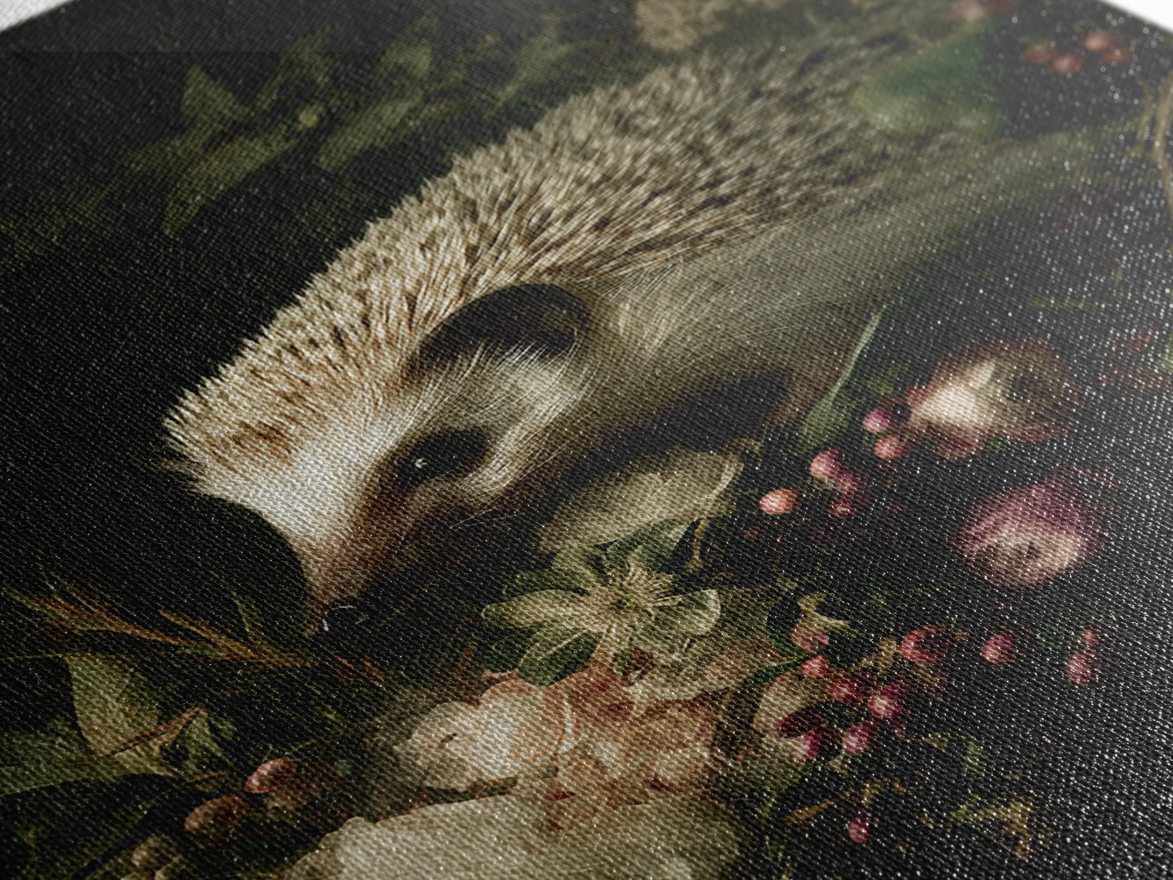 Hedgehog Carrying Wildflowers Canvas Print, Whimsical Art, Nursery Prints, Living Room Decor, Watercolor Art, Wonder, WHI-2x3-95