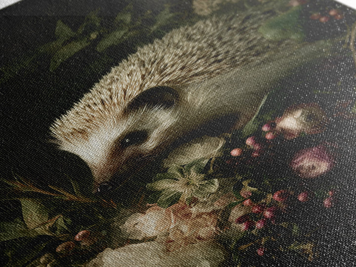 Hedgehog Carrying Wildflowers Canvas Print, Whimsical Art, Nursery Prints, Living Room Decor, Watercolor Art, Wonder, WHI-2x3-95