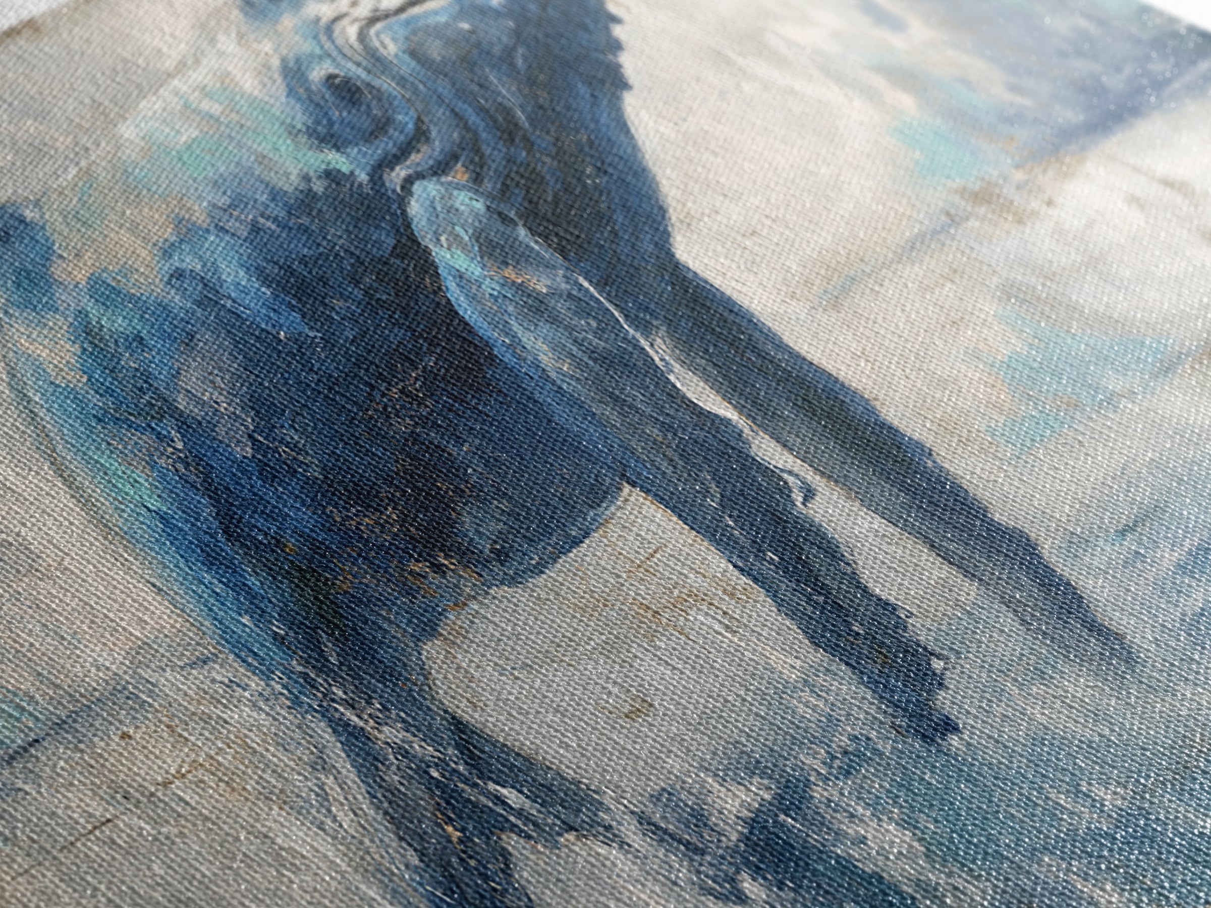 Whale Flying Through Clouds Like Ocean Canvas Print, Whimsical Art, Dopamine Decor, Living Room Decor, Fine Art, Wonder, WHI-3x1-29