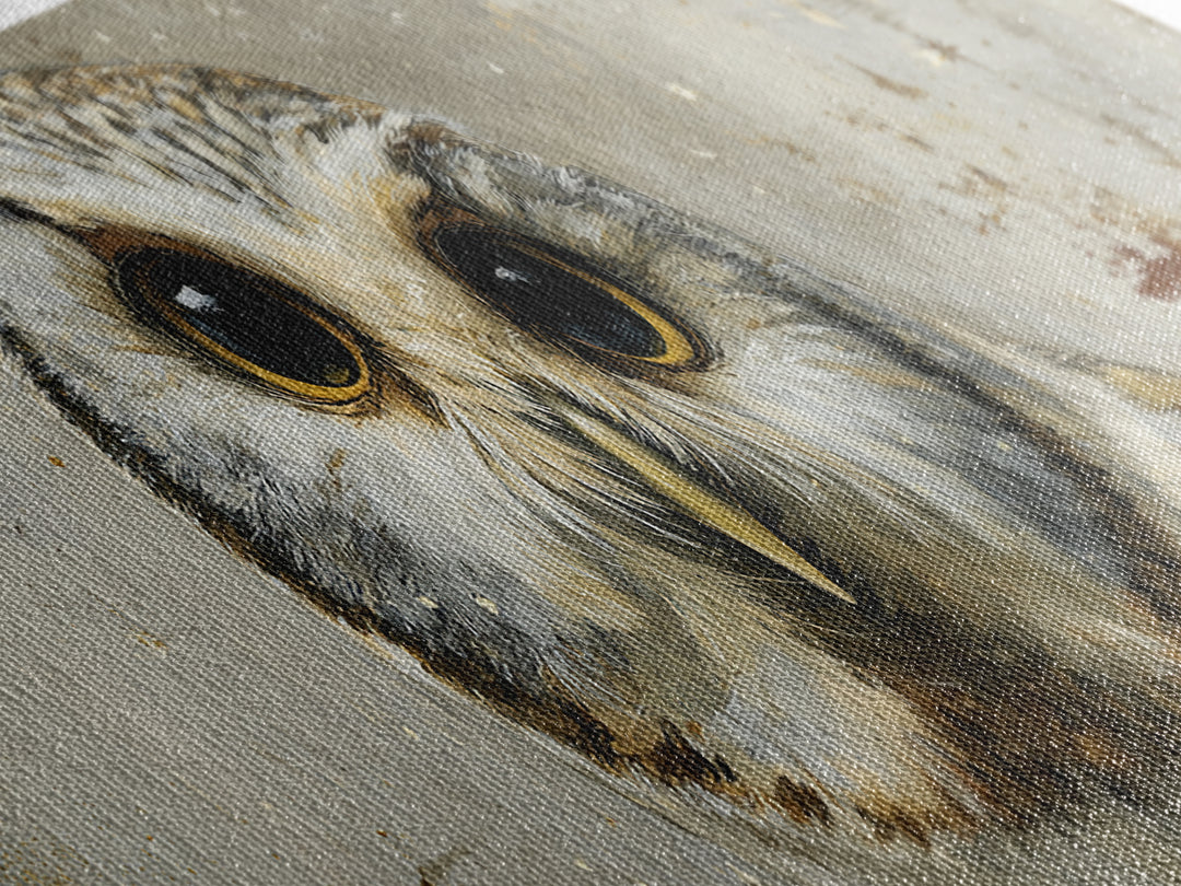 Owl Wearing Spectacles Among Stars Canvas Print, Whimsical Art, Wall Art, Living Room Decor, Oil Painting, Wonder, WHI-3x1-70