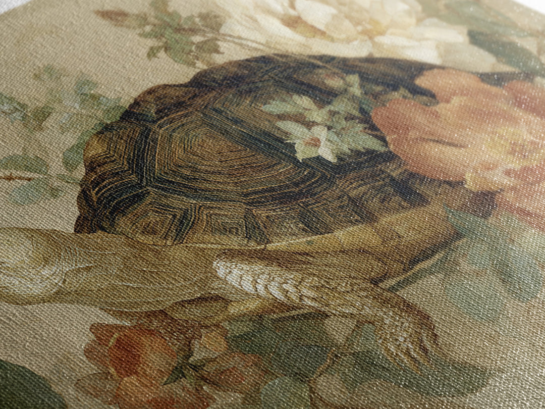 Turtle with Garden Growing on Shell Canvas Print, Whimsical Art, Printable Art, Living Room Decor, Fine Art, Wonder, Cat Art, WHI-3x2-26