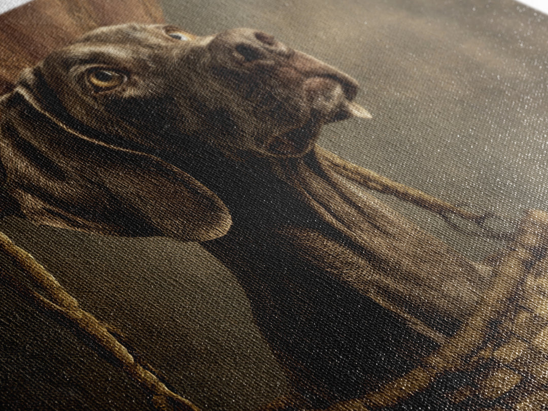 Dog in a Hot Air Balloon Canvas Print, Whimsical Art, Abstract Wall Art, Living Room Decor, Fine Art, Wonder, Neutral Decor, WHI-3x2-42