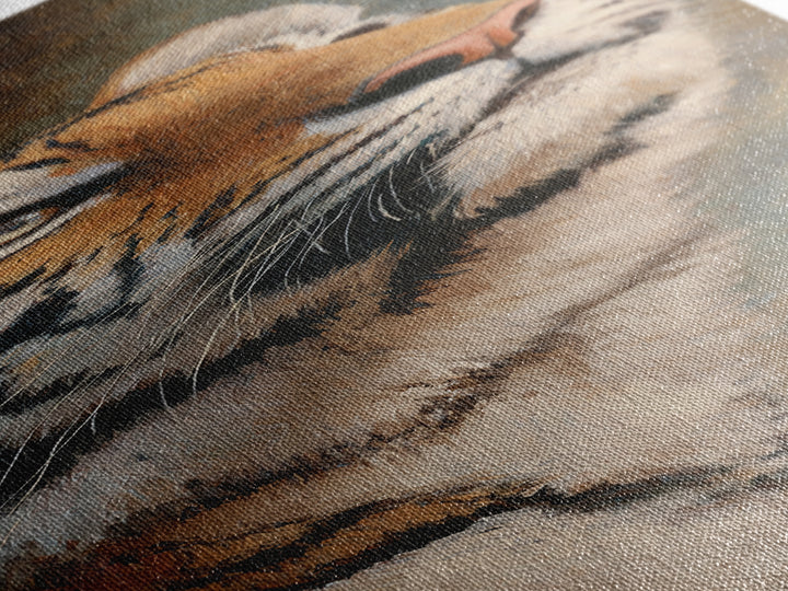 Tiger Portrait with Jungle Shadows Canvas Print, Wildlife Art, Bedroom Wall Art, Living Room Decor, Wild, Gallery Decor, WIL-1x3-41