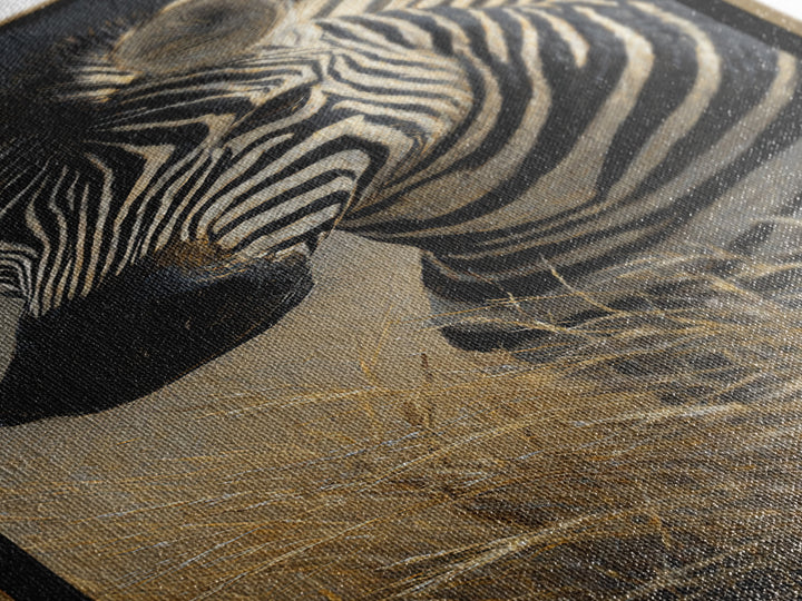 Zebra Herd in Graphic Black and White Framed Canvas Print, Wildlife Art, Landscape Art, Living Room Decor, Fine Art, Wild, WIL-1x3-71