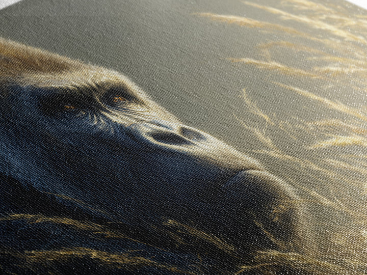 Gorilla Portrait with Powerful Gaze Canvas Print, Wildlife Art, Painting, Living Room Decor, Wild, Living Room Wall Art, WIL-2x1-61