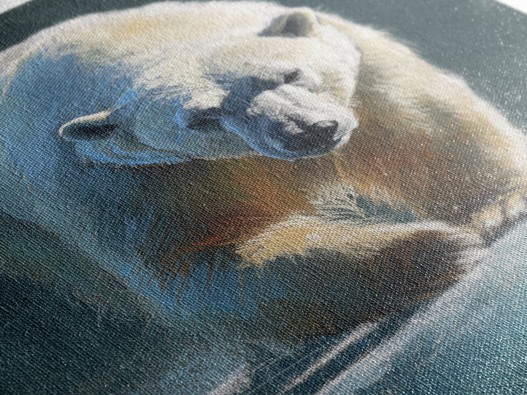 Polar Bear Crossing Blue Ice Canvas Print, Wildlife Art, Art Print, Living Room Decor, Fine Art, Wild, Digital Wall Art, WIL-2x3-23