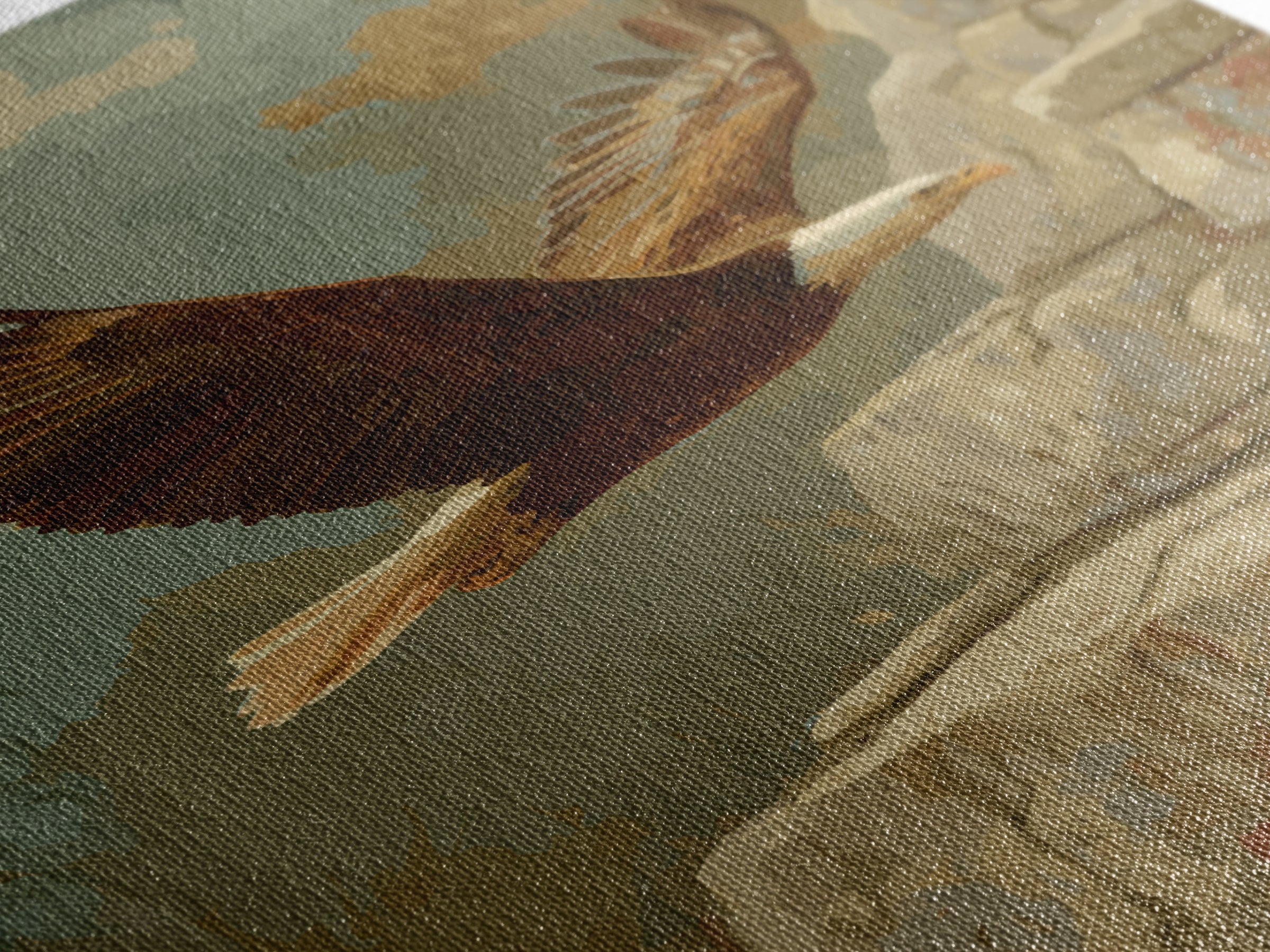 Eagle Soaring Above Rocky Cliffs Framed Canvas Print, Wildlife Art, Wall Art, Living Room Decor, Wild, Modern Wall Art, WIL-2x3-38