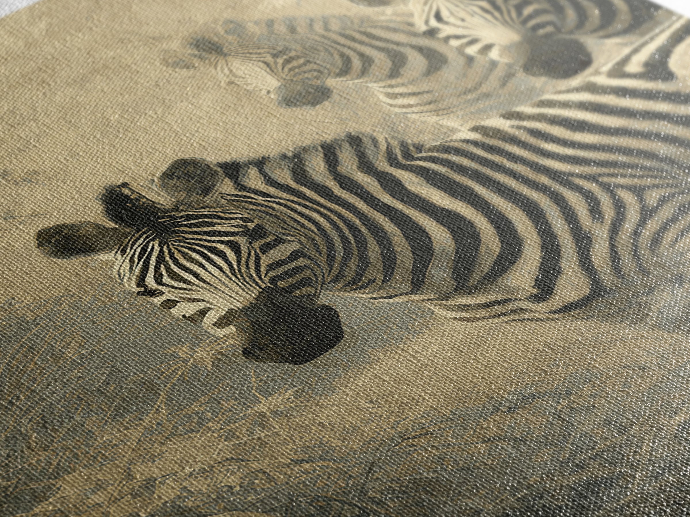 Zebra Herd in Graphic Black and White Framed Canvas Print, Wildlife Art, Contemporary Art, Living Room Decor, Fine Art, Wild, WIL-2x3-43