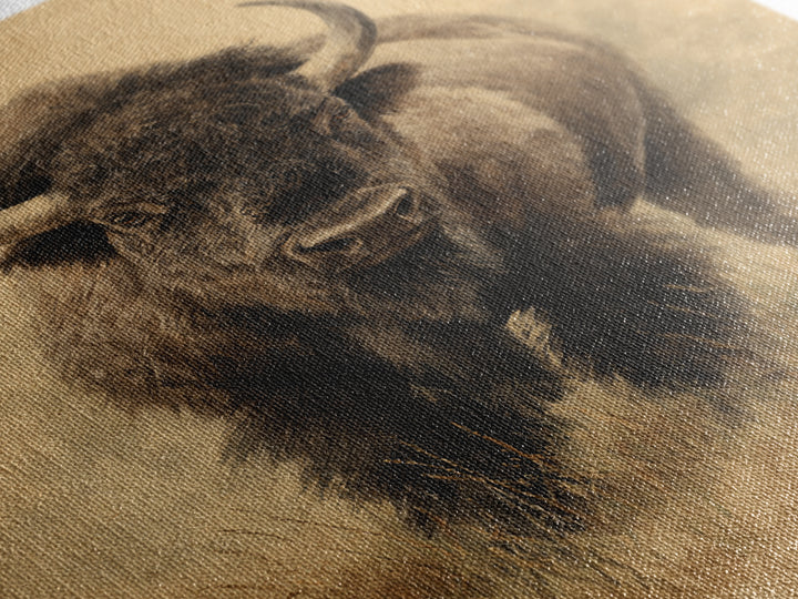 Bison on Wide Western Prairie Canvas Print, Wildlife Art, Wall Hangings, Living Room Decor, Fine Art, Wild, Bird Art, WIL-2x3-45