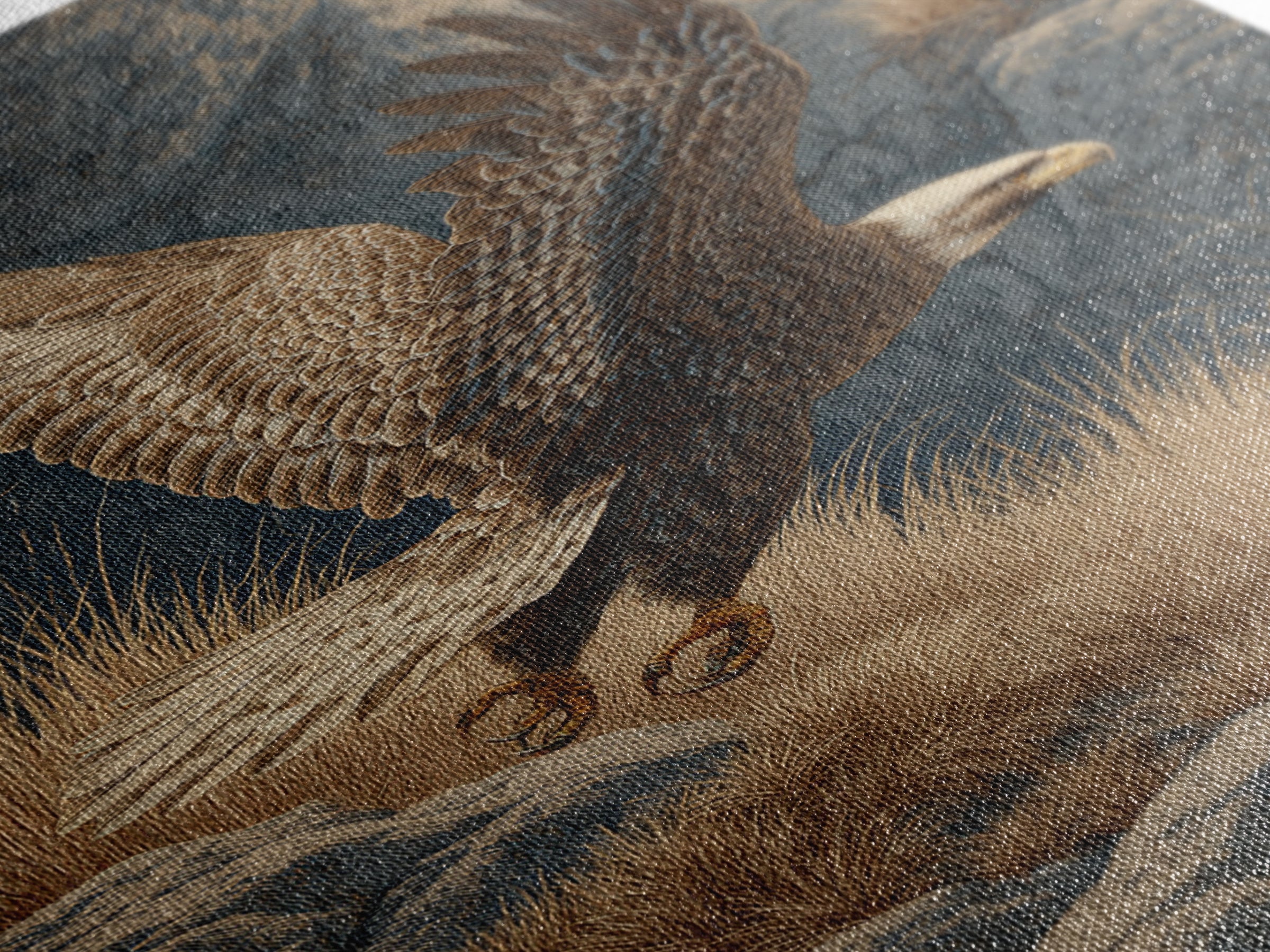 Eagle Soaring Above Rocky Cliffs Canvas Print, Wildlife Art, Oil Painting, Living Room Decor, Abstract Art, Wild, WIL-2x3-62