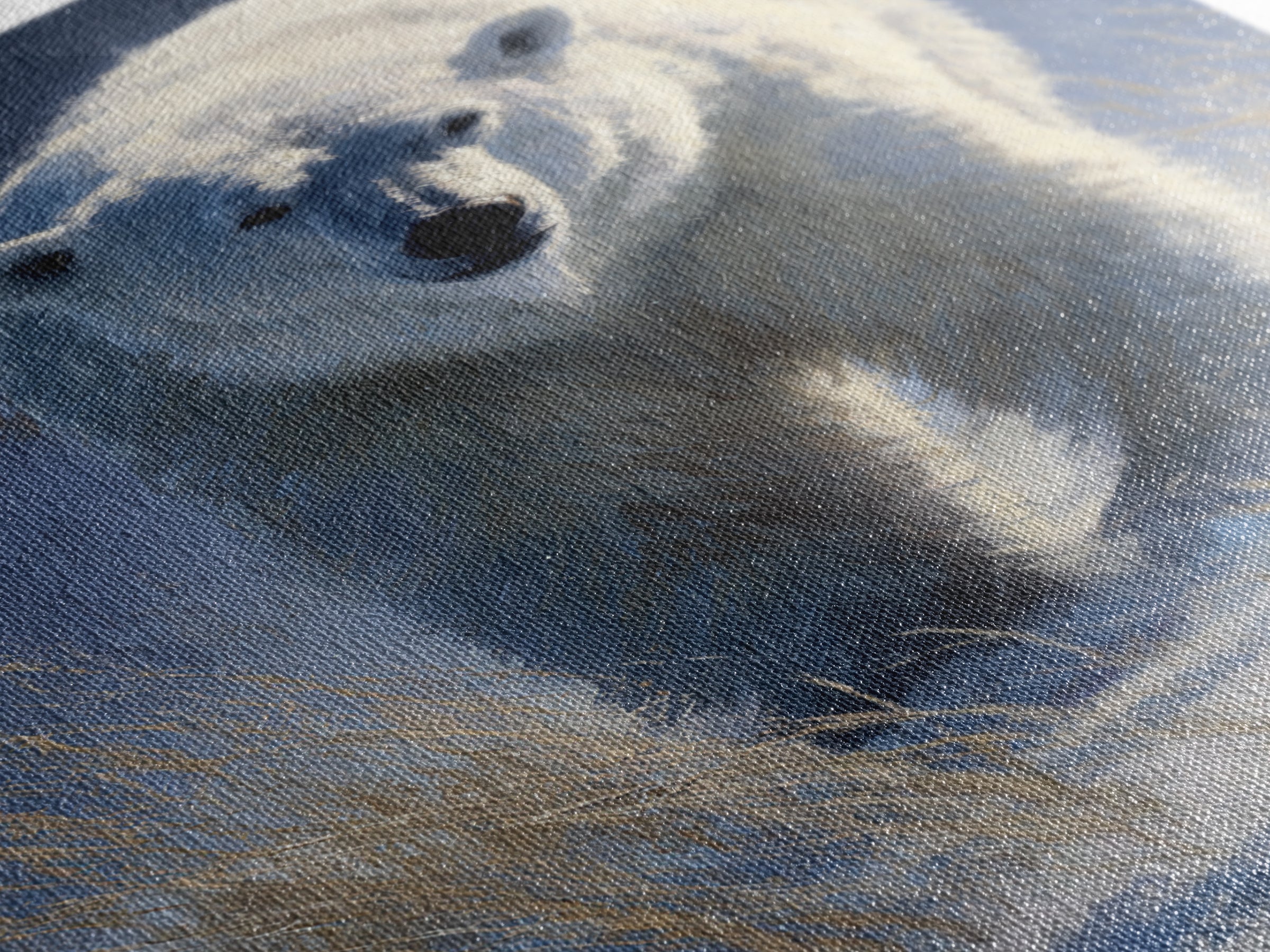 Polar Bear Crossing Blue Ice Canvas Print, Wildlife Art, Oil Painting, Living Room Decor, Fine Art, Wild, Bedroom Wall Art, WIL-2x3-71