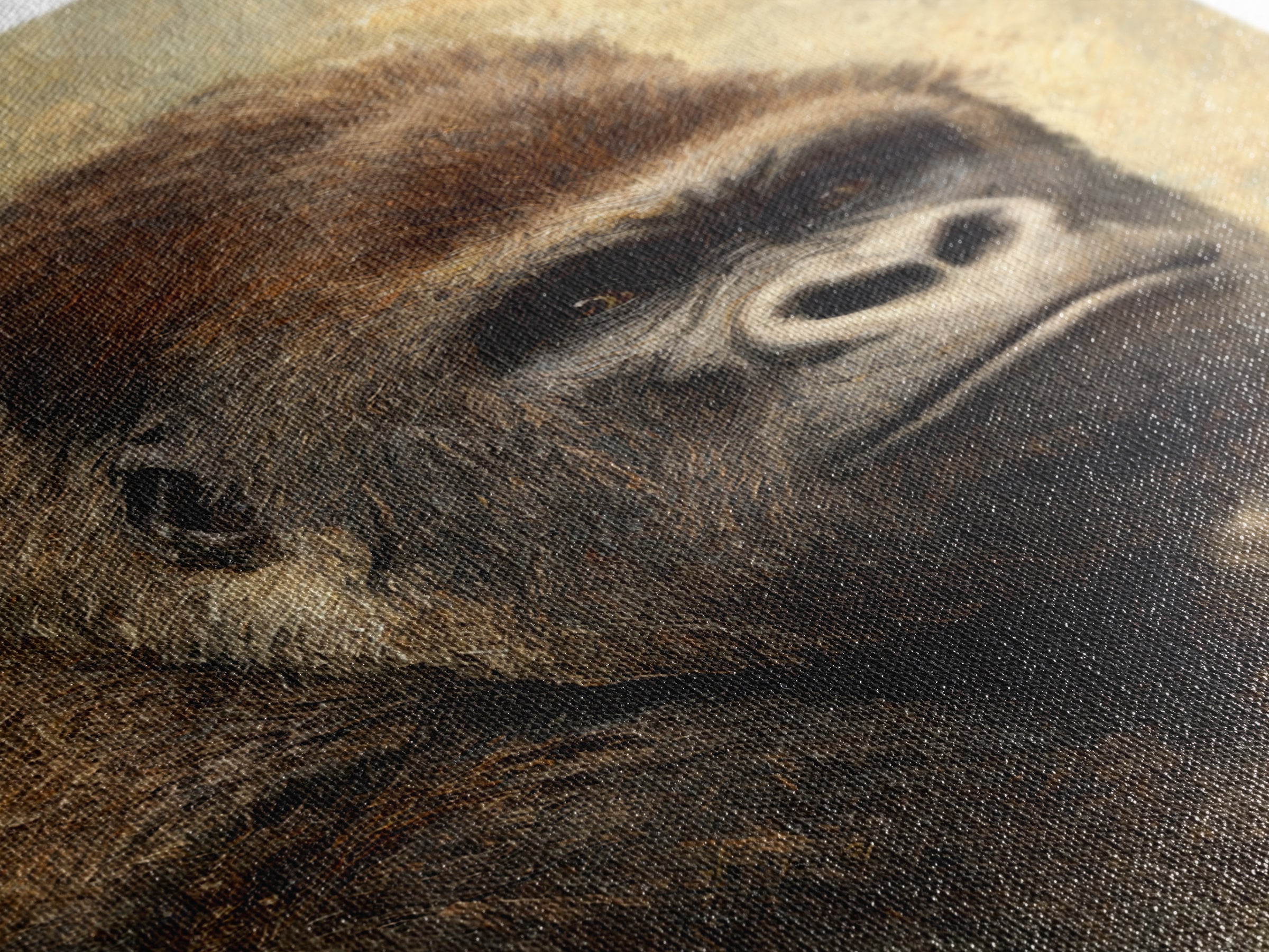 Gorilla Portrait with Powerful Gaze Framed Canvas Print, Wildlife Art, Wall Art Print, Living Room Decor, Oil Painting, Wild, WIL-2x3-97
