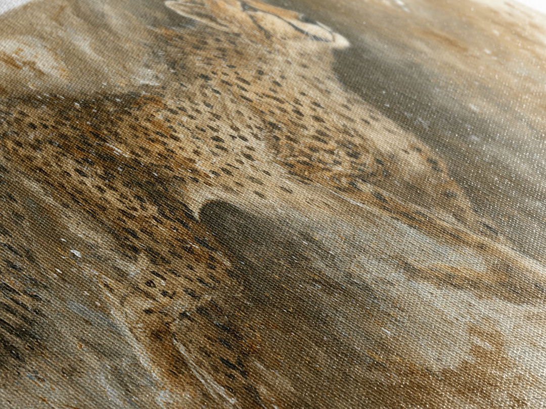 Cheetah Running Through Warm Dust Canvas Print, Wildlife Art, Living Room Decor, Wild, Living Room Art, Canvas Painting, WIL-3x1-13