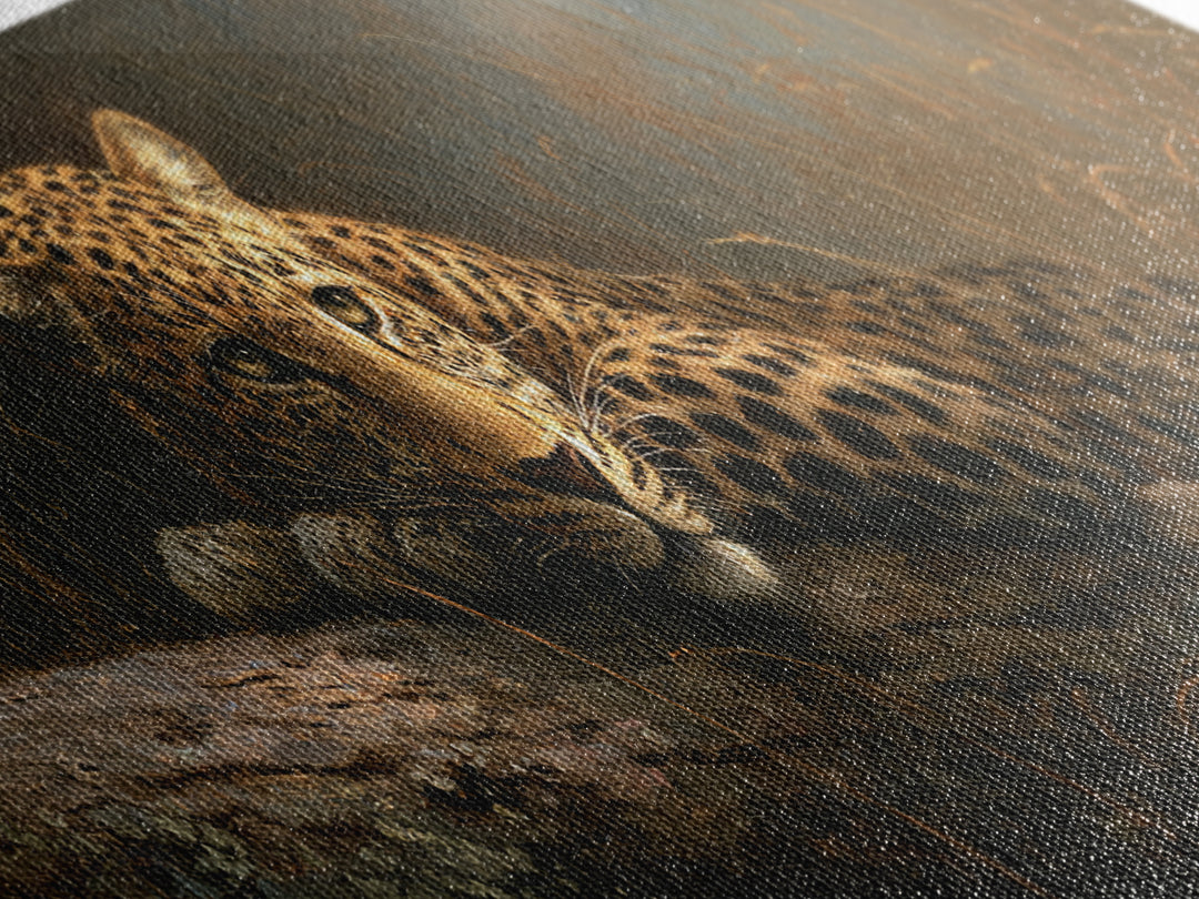 Leopard Resting on Tree Branch Canvas Print, Wildlife Art, Wall Art, Living Room Decor, Watercolor Art, Wild, Modern Wall Art, WIL-3x1-30