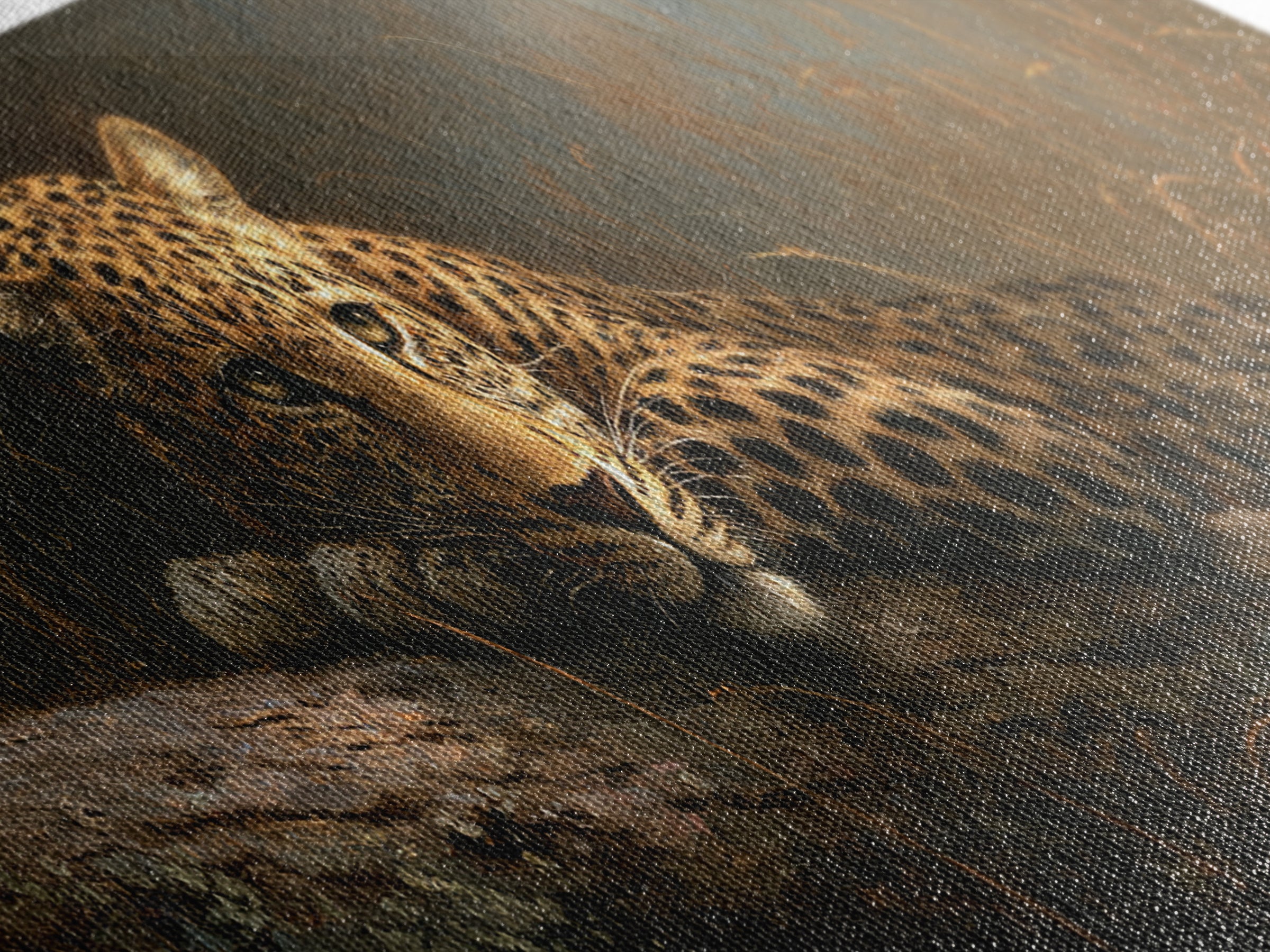 Leopard Resting on Tree Branch Canvas Print, Wildlife Art, Wall Art, Living Room Decor, Watercolor Art, Wild, Modern Wall Art, WIL-3x1-30