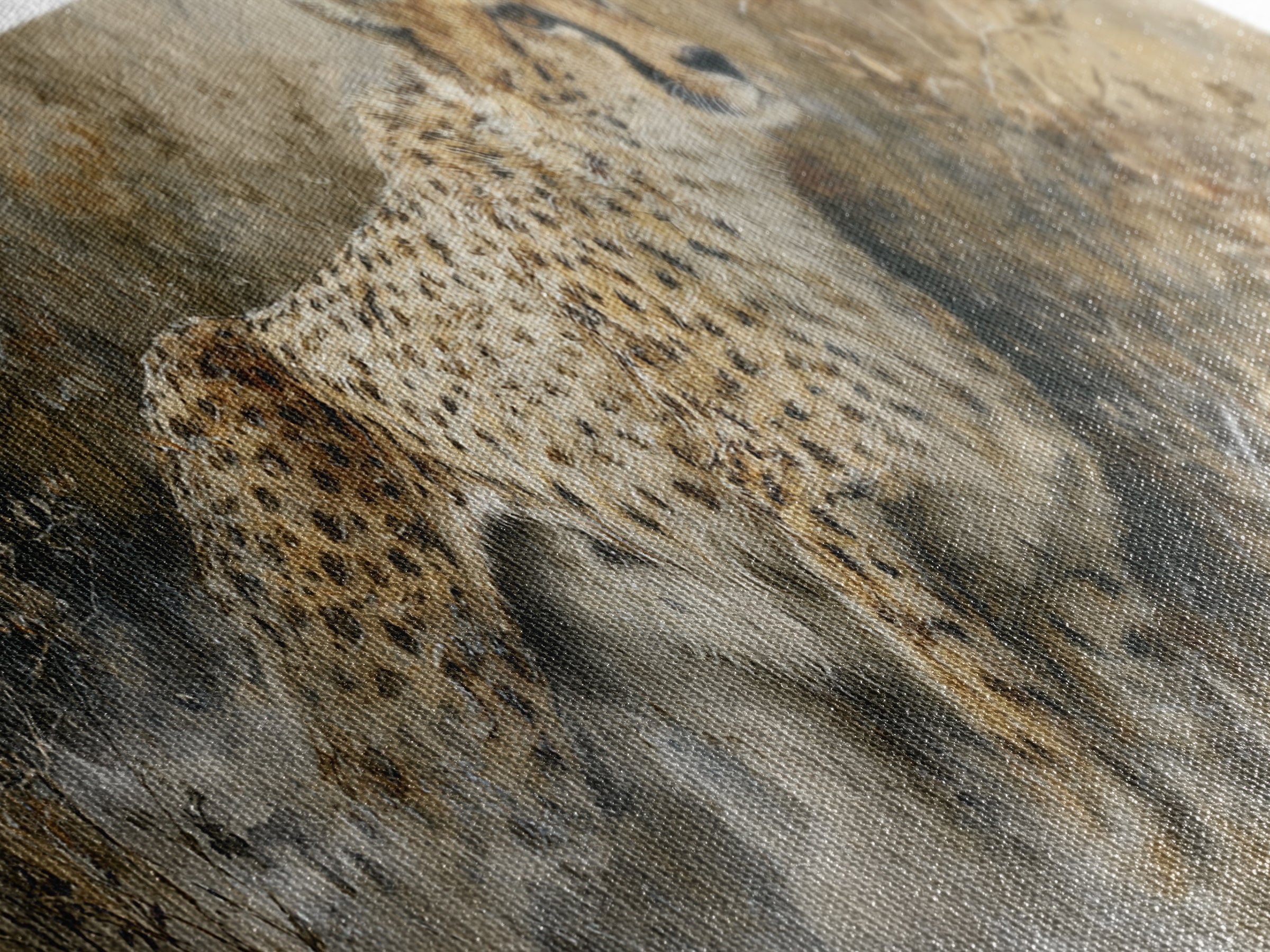Cheetah Running Through Warm Dust Canvas Print, Wildlife Art, Digital Download Art, Living Room Decor, Oil Painting, Wild, WIL-3x1-85