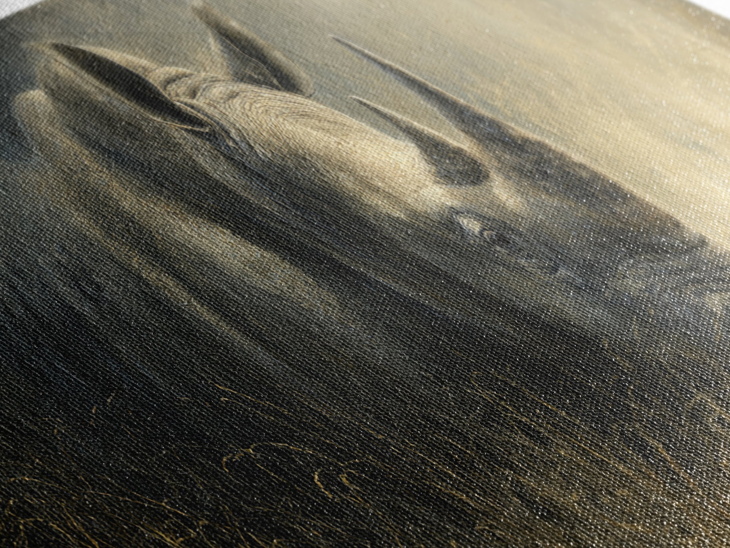 Rhino in Dramatic Stormy Light Canvas Print, Wildlife Art, Neutral Decor, Living Room Decor, Fine Art, Wild, Wall Art, WIL-3x1-96