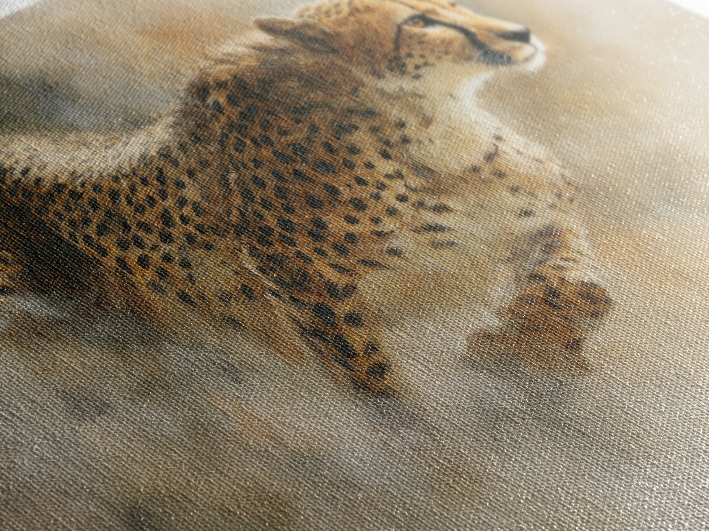 Cheetah Running Through Warm Dust Canvas Print, Wildlife Art, Modern Wall Art, Living Room Decor, Fine Art, Wild, Bird Wall Art, WIL-3x2-1