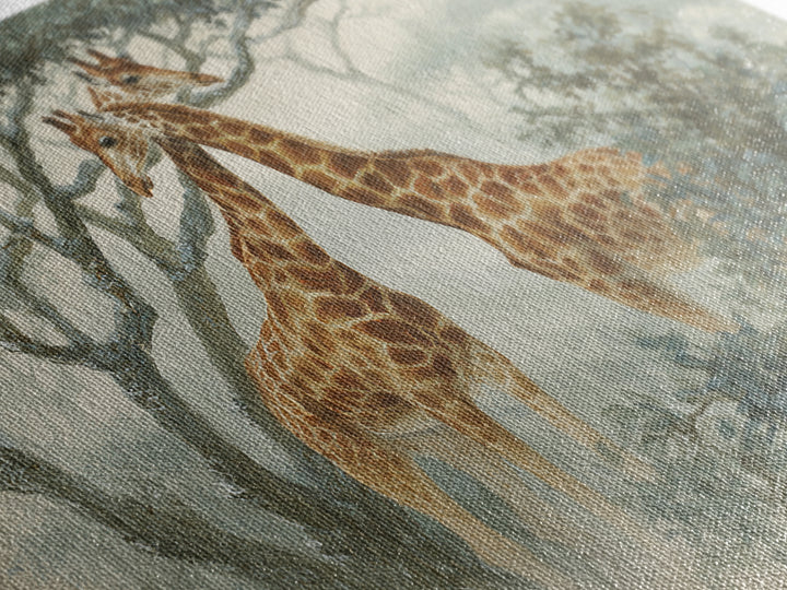 Giraffe Pair under Acacia Tree Canvas Print, Wildlife Art, Wall Art, Living Room Decor, Fine Art, Wild, Modern Wall Art, WIL-3x2-83