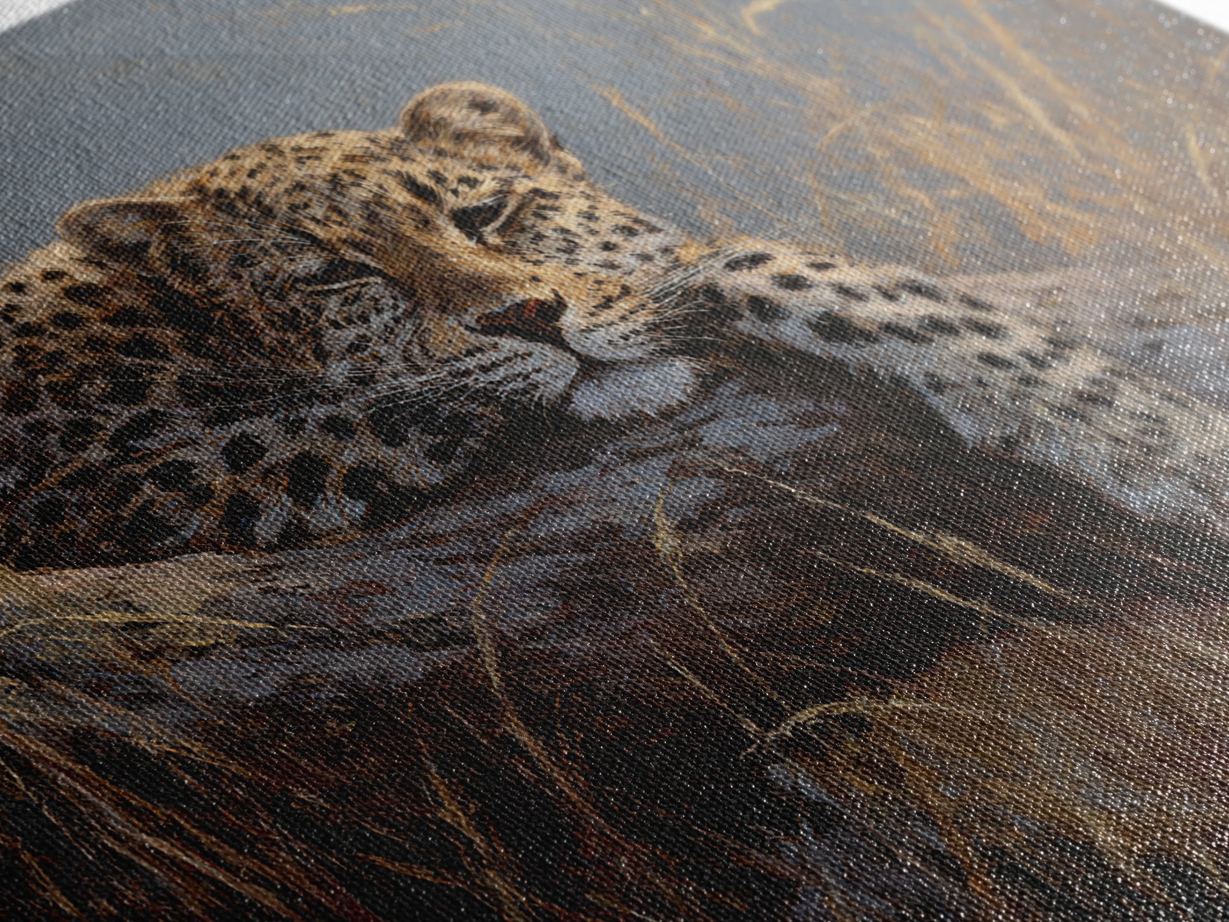 Leopard Resting on Tree Branch Framed Canvas Print, Wildlife Art, Modern Art, Living Room Decor, Fine Art, Wild, Neutral Decor, WIL-3x2-90