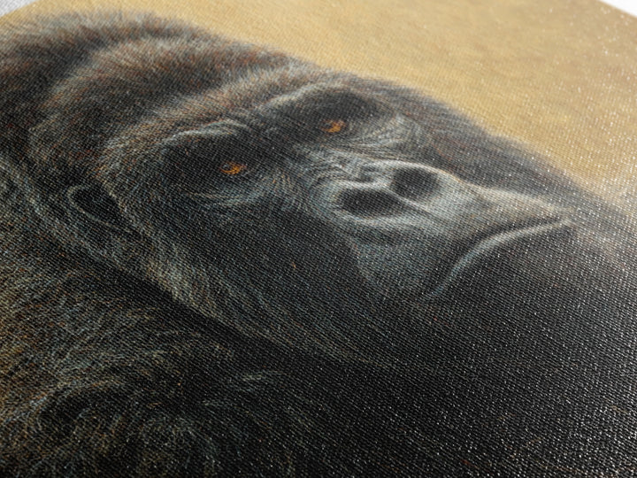 Gorilla Portrait with Powerful Gaze Canvas Print, Wildlife Art, Unique Home Decor, Living Room Decor, Fine Art, Wild, WIL-3x2-93