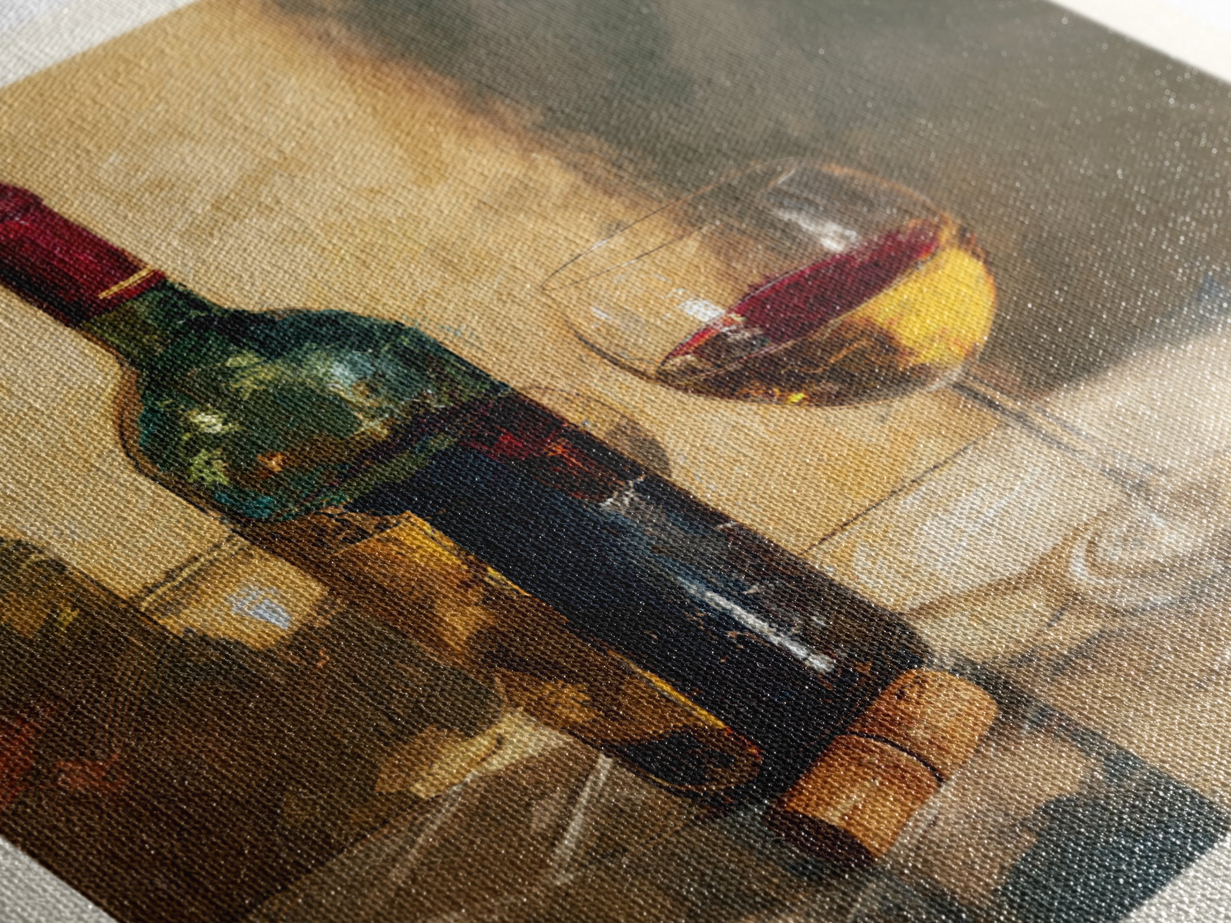 Wine Tasting Flight Rendered as Elegant Still Canvas Print, Winery Art, Gallery Wall Art, Winery Decor, Fine Art, Vineyard, WIN-1x1-10