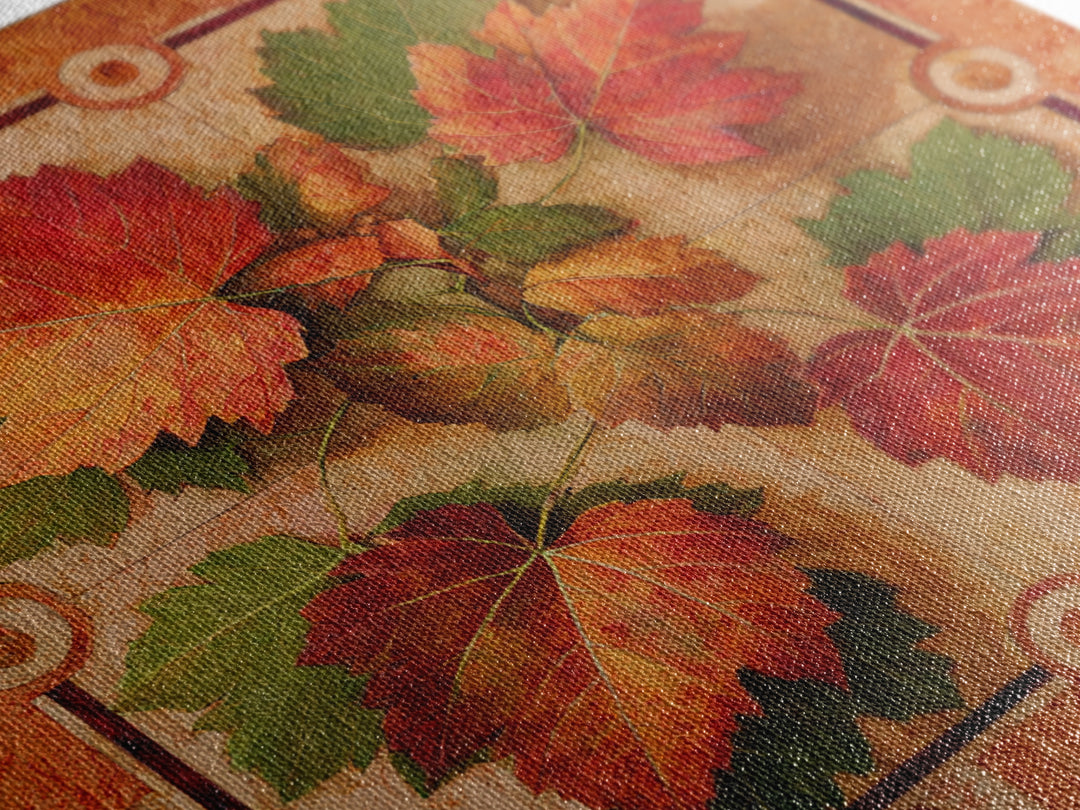 Vine Leaves Turning Autumn Red and Gold Framed Canvas Print, Winery Art, Framed Art, Winery Decor, Fine Art, Vineyard, WIN-1x1-11