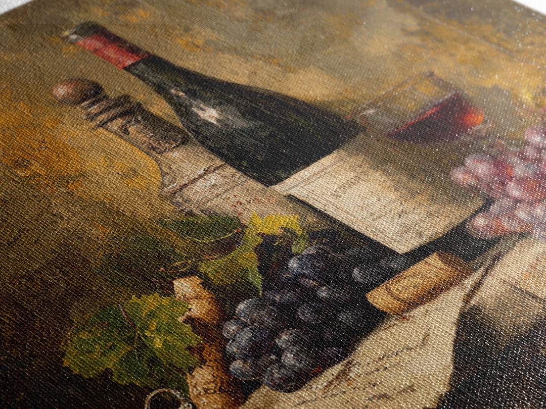 Old Cellar Key and Wine Label Shapes Framed Canvas Print, Winery Art, Wall Decor, Winery Decor, Fine Art, Vineyard, Kitchen Art, WIN-1x1-12