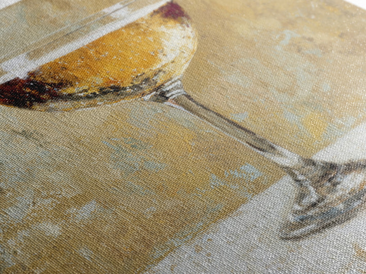 Champagne Coupe with Bubbles and Light Canvas Print, Winery Art, Kitchen Art, Winery Decor, Watercolor Art, Vineyard, WIN-1x1-19