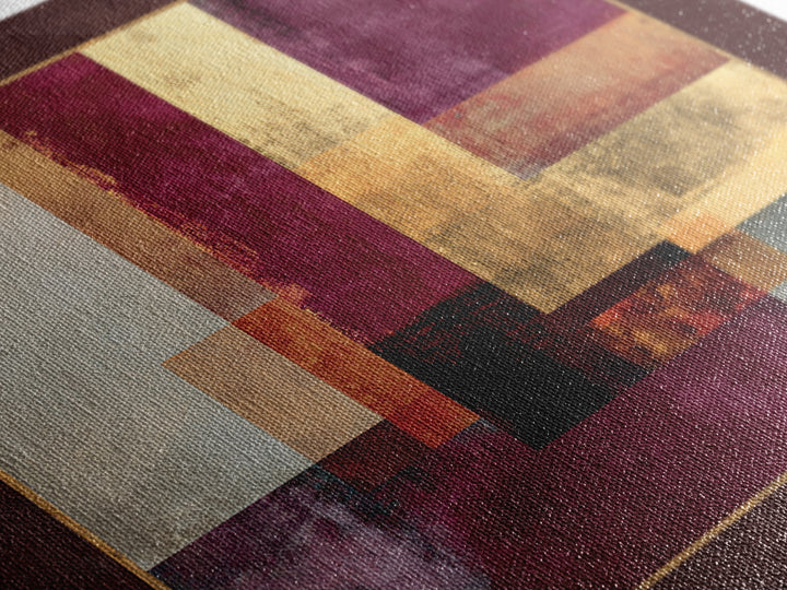 Burgundy Abstract with Gold Accents Canvas Print, Winery Art, Artwork, Winery Decor, Abstract Art, Vineyard, Bar Decor, WIN-1x1-23