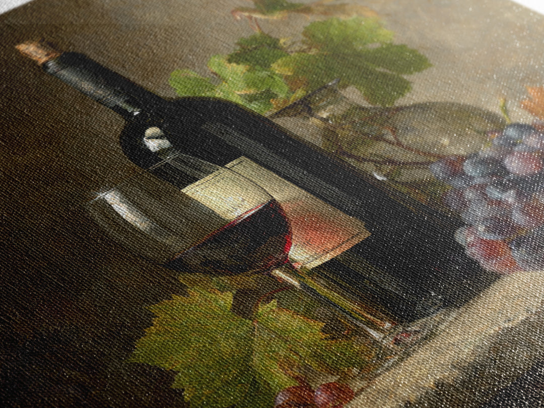 Wine Tasting Flight Rendered as Elegant Still Framed Canvas Print, Winery Art, Cocktail Wall Art, Winery Decor, Watercolor Art, WIN-1x1-34