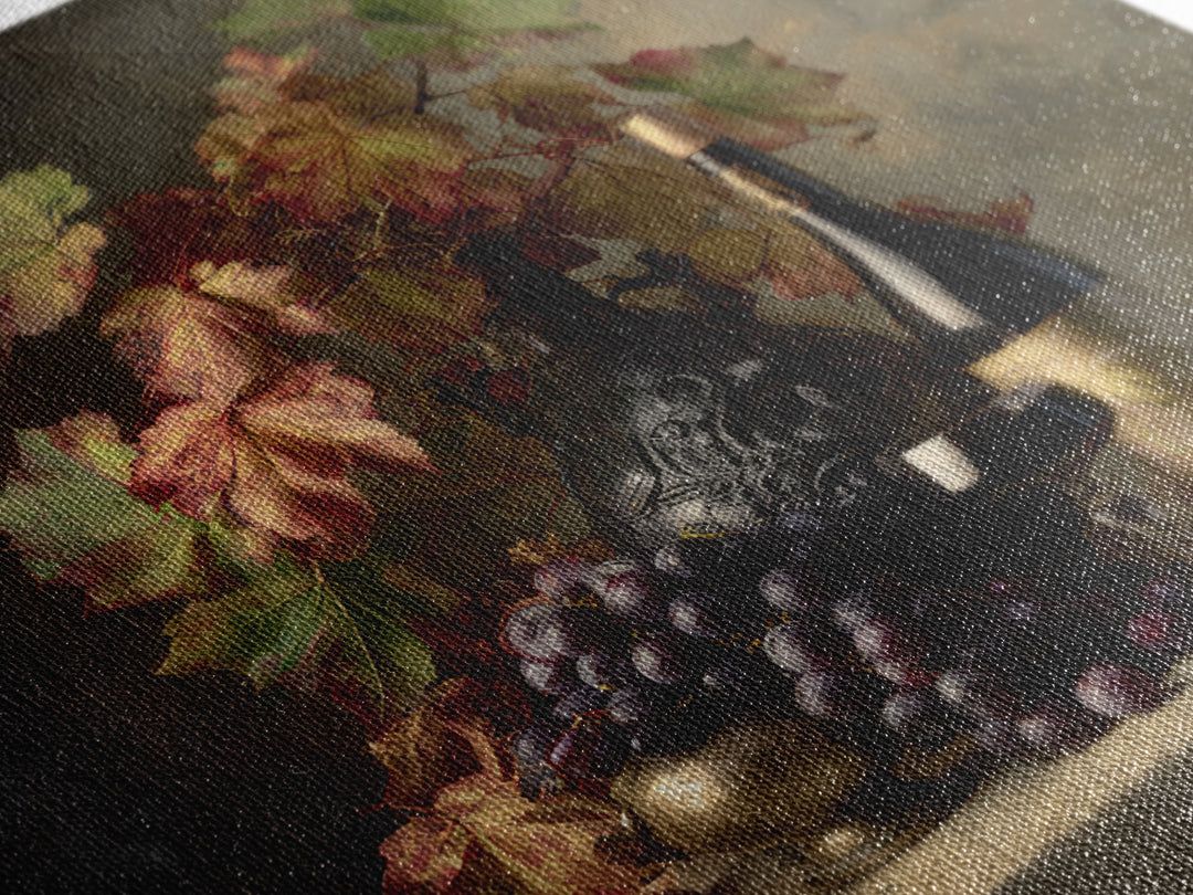 Vine Leaves Turning Autumn Red and Gold Canvas Print, Winery Art, Watercolor Painting, Winery Decor, Fine Art, Vineyard, WIN-1x1-35
