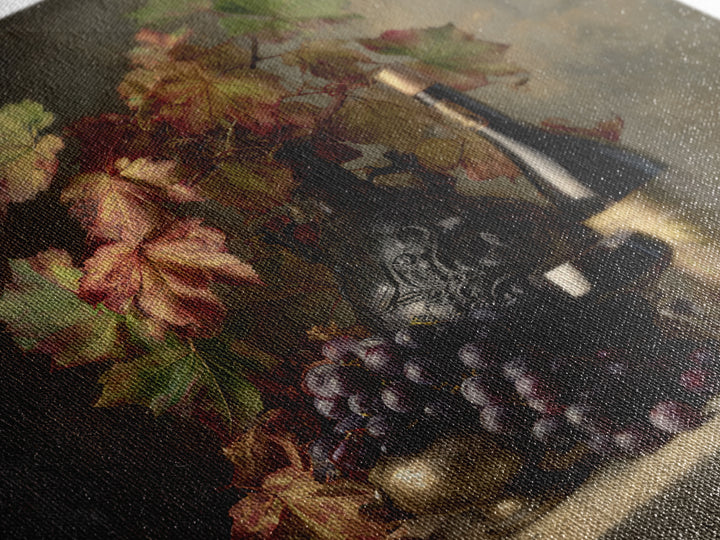 Vine Leaves Turning Autumn Red and Gold Canvas Print, Winery Art, Watercolor Painting, Winery Decor, Fine Art, Vineyard, WIN-1x1-35