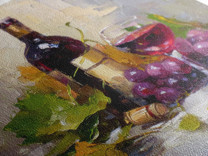 Burgundy Abstract with Gold Accents Framed Canvas Print, Winery Art, Living Room Decor, Winery Decor, Fine Art, Vineyard, WIN-1x1-47