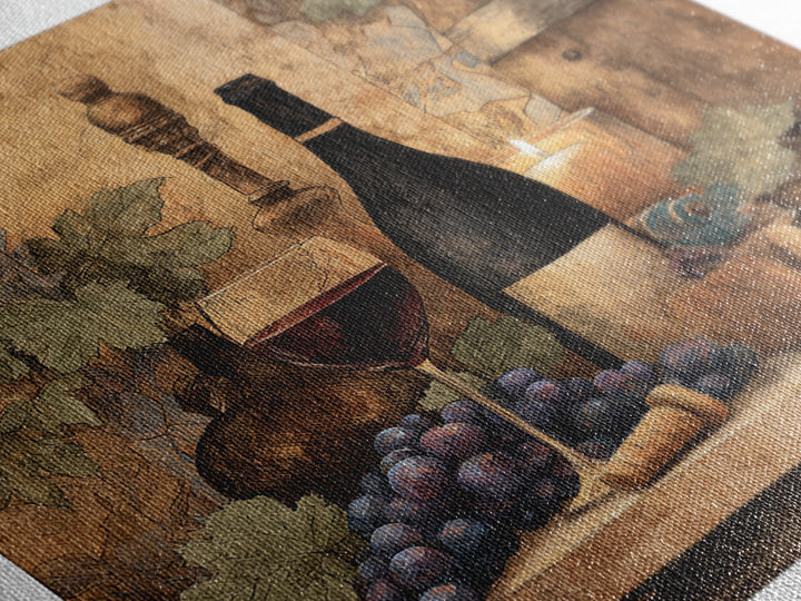 Corkscrew and Corks on Rustic Wood Framed Canvas Print, Winery Art, Wall Art Print, Winery Decor, Fine Art, Vineyard, WIN-1x1-52