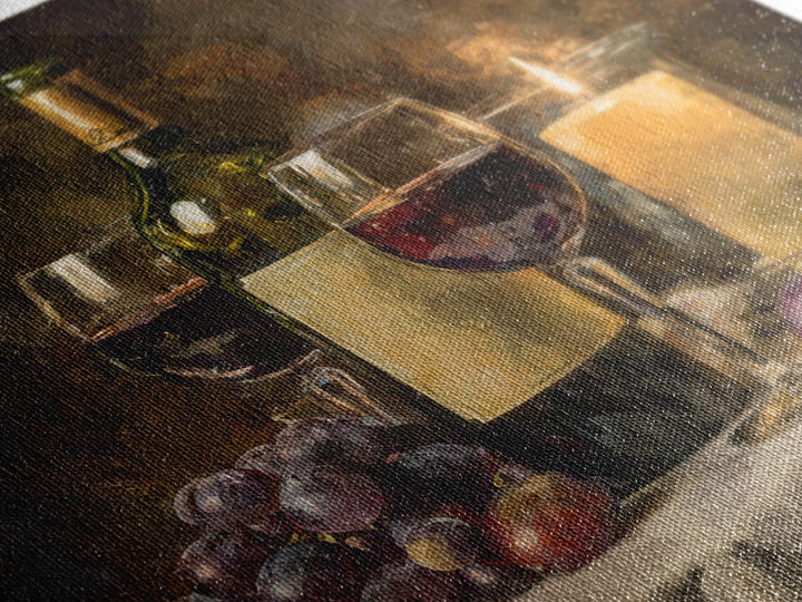 Wine Tasting Flight Rendered as Elegant Still Framed Canvas Print, Winery Art, Cocktail Wall Art, Winery Decor, Watercolor Art, WIN-1x1-58