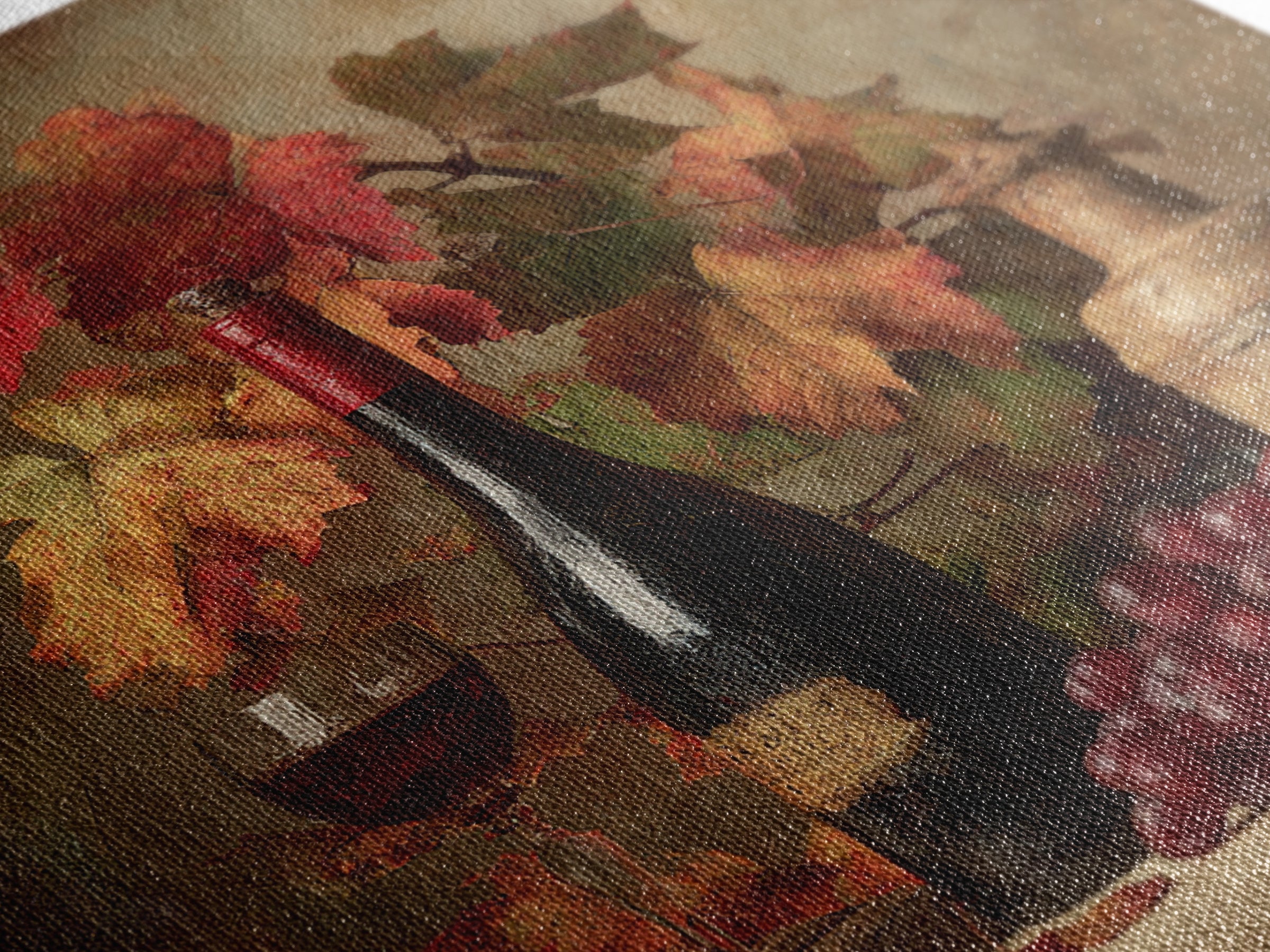 Vine Leaves Turning Autumn Red and Gold Canvas Print, Winery Art, Gallery Decor, Winery Decor, Fine Art, Vineyard, Wall Art, WIN-1x1-59