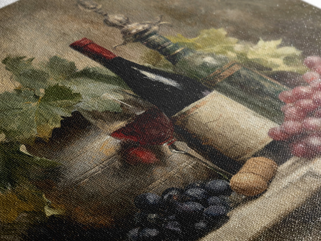 Old Cellar Key and Wine Label Shapes Canvas Print, Winery Art, Retro Wall Art, Winery Decor, Abstract Art, Vineyard, WIN-1x1-60