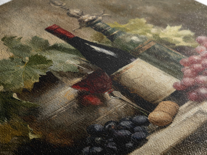 Old Cellar Key and Wine Label Shapes Canvas Print, Winery Art, Retro Wall Art, Winery Decor, Abstract Art, Vineyard, WIN-1x1-60