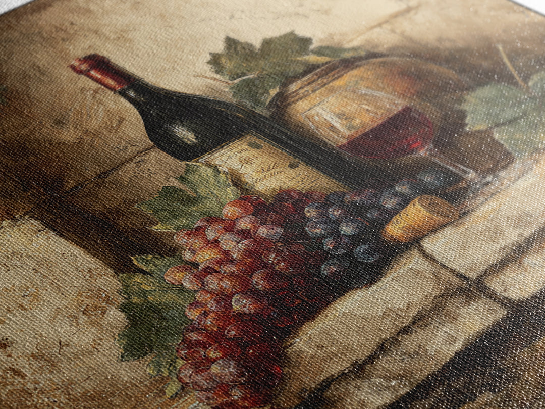 Italian Villa Vineyard Landscape Framed Canvas Print, Winery Art, Preppy Wall Art, Winery Decor, Oil Painting, Vineyard, WIN-1x1-68
