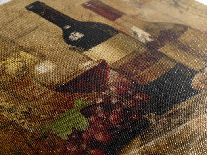 Burgundy Abstract with Gold Accents Framed Canvas Print, Winery Art, Living Room Art, Winery Decor, Abstract Art, Vineyard, WIN-1x1-71